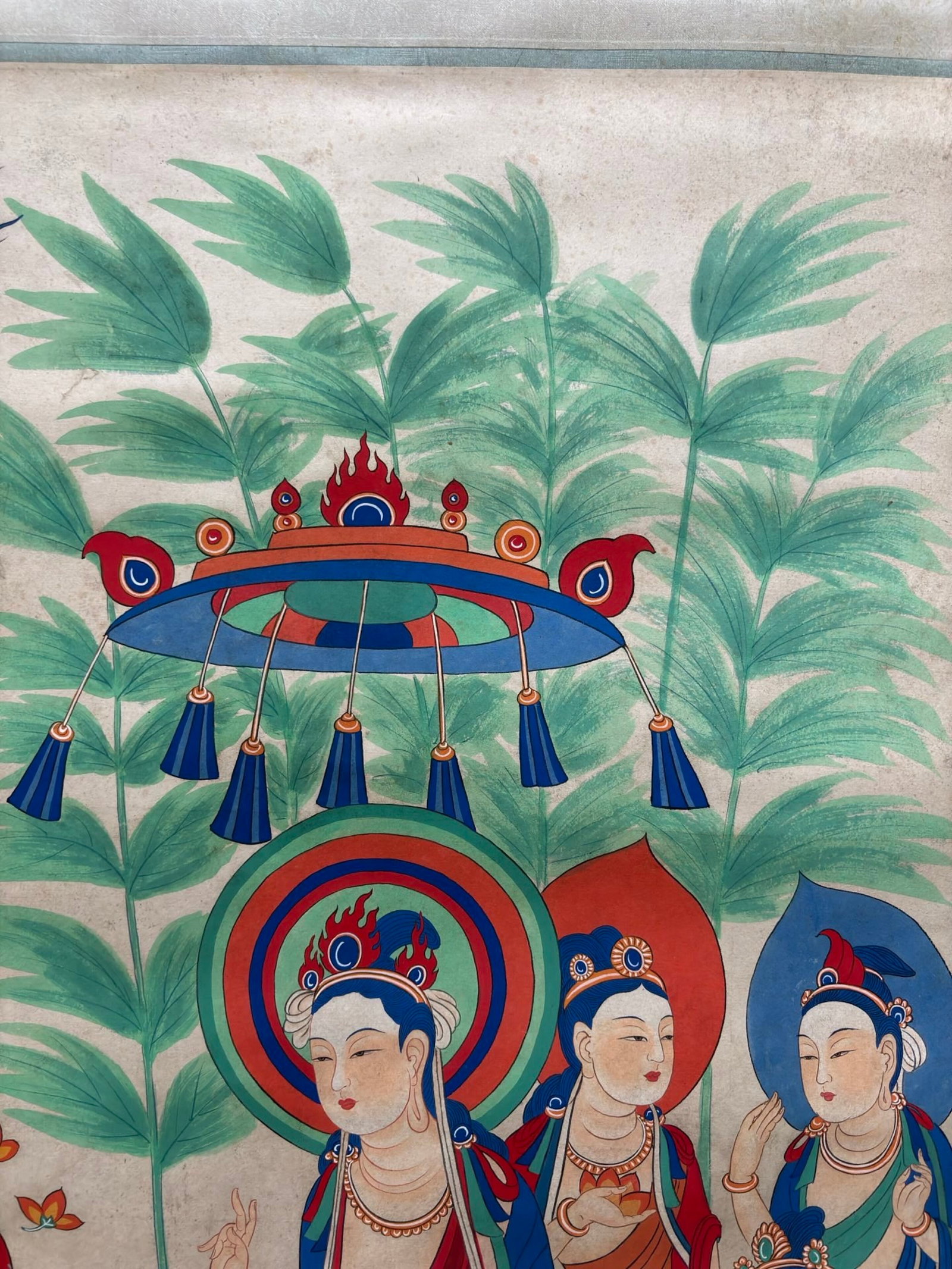 A Chinese Vertical Scroll Ink Painting of Buddha Statue on Paper,Zhang Daqian - 5