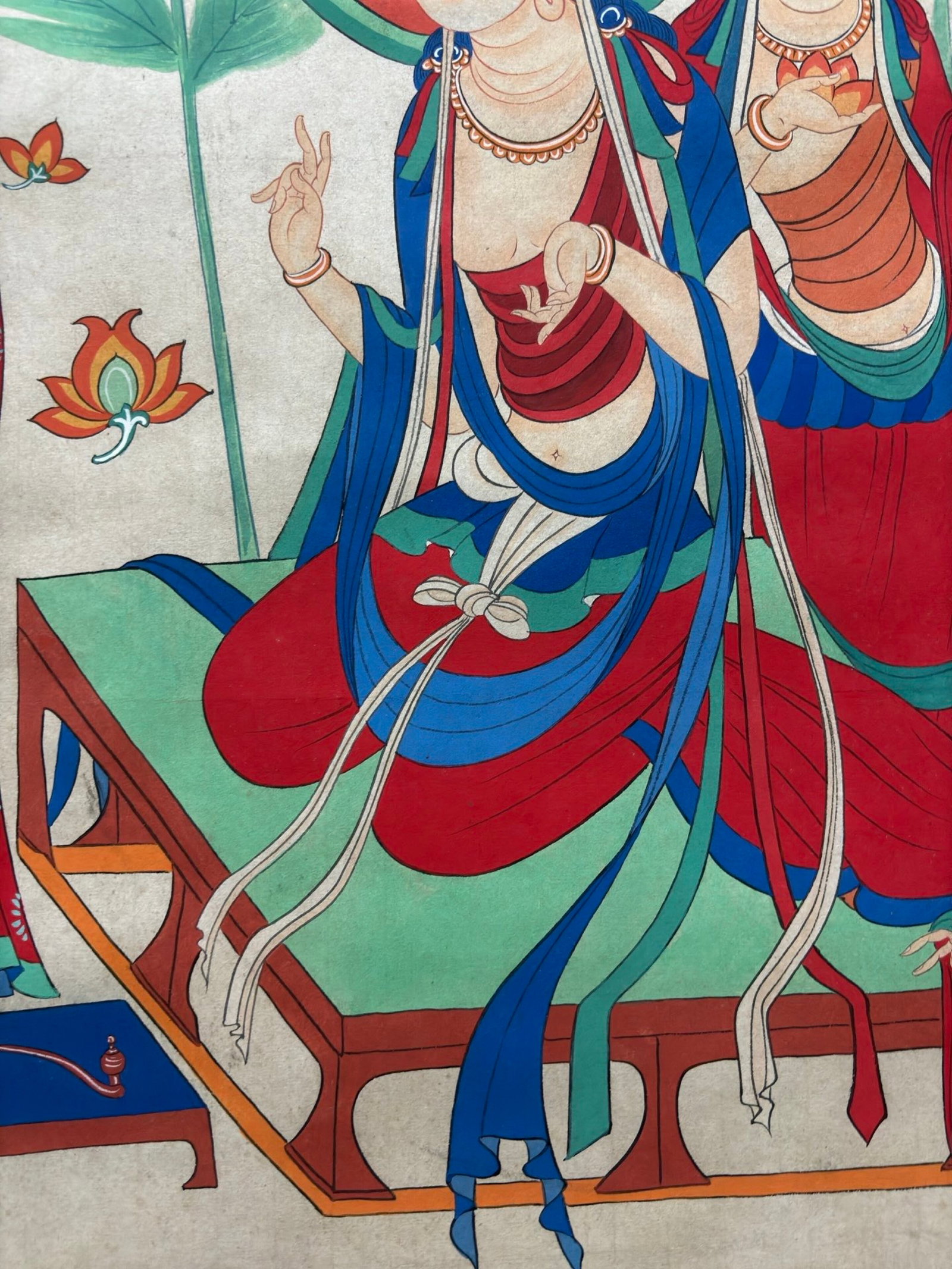 A Chinese Vertical Scroll Ink Painting of Buddha Statue on Paper,Zhang Daqian - 8