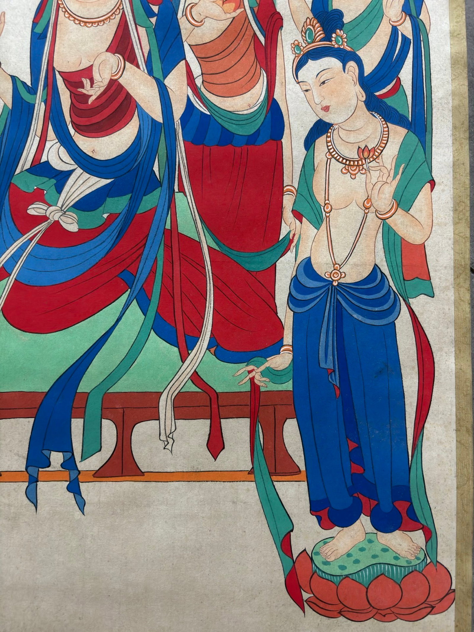 A Chinese Vertical Scroll Ink Painting of Buddha Statue on Paper,Zhang Daqian - 9