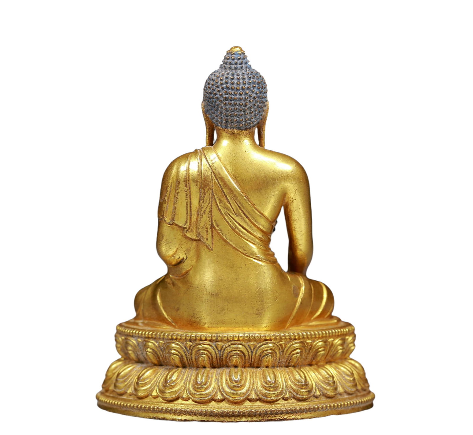 A Solemn Gilt Bronze Statue of Sakyamuni - 4