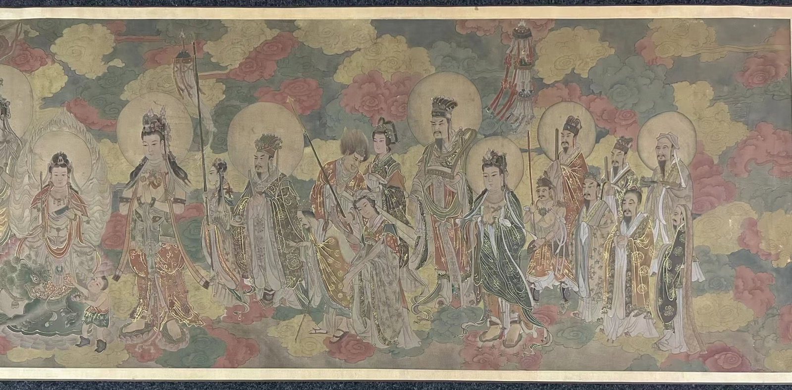 A Chinese Hand Scroll Ink Painting of Buddha Statue on Silk,Ding Guanpeng - 4