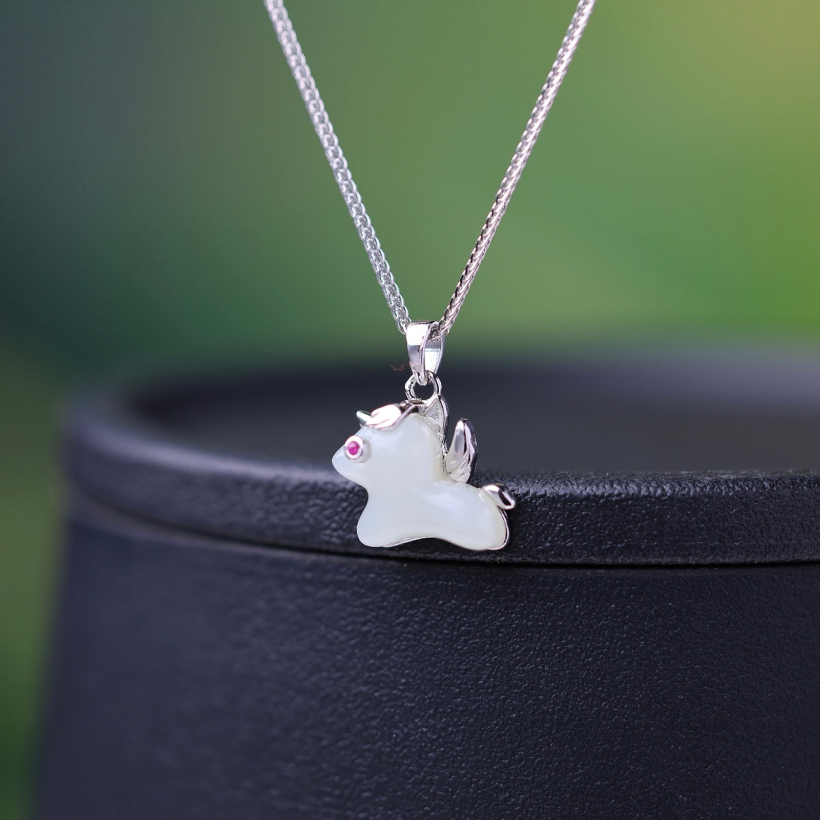 An Exquisite Sterling Silver Inlaid White Jade Pendant - 5