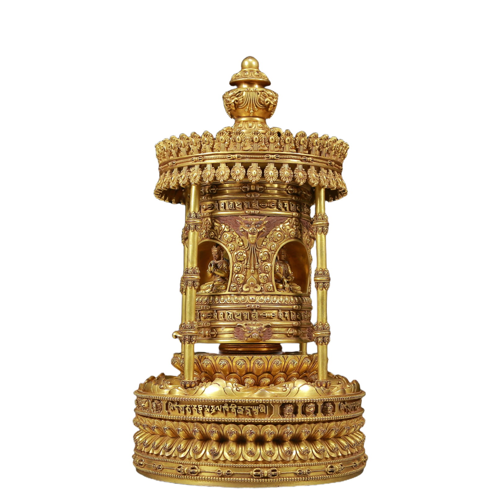 A solemn gilt-bronze Sakyamuni Buddha Pagoda - 2