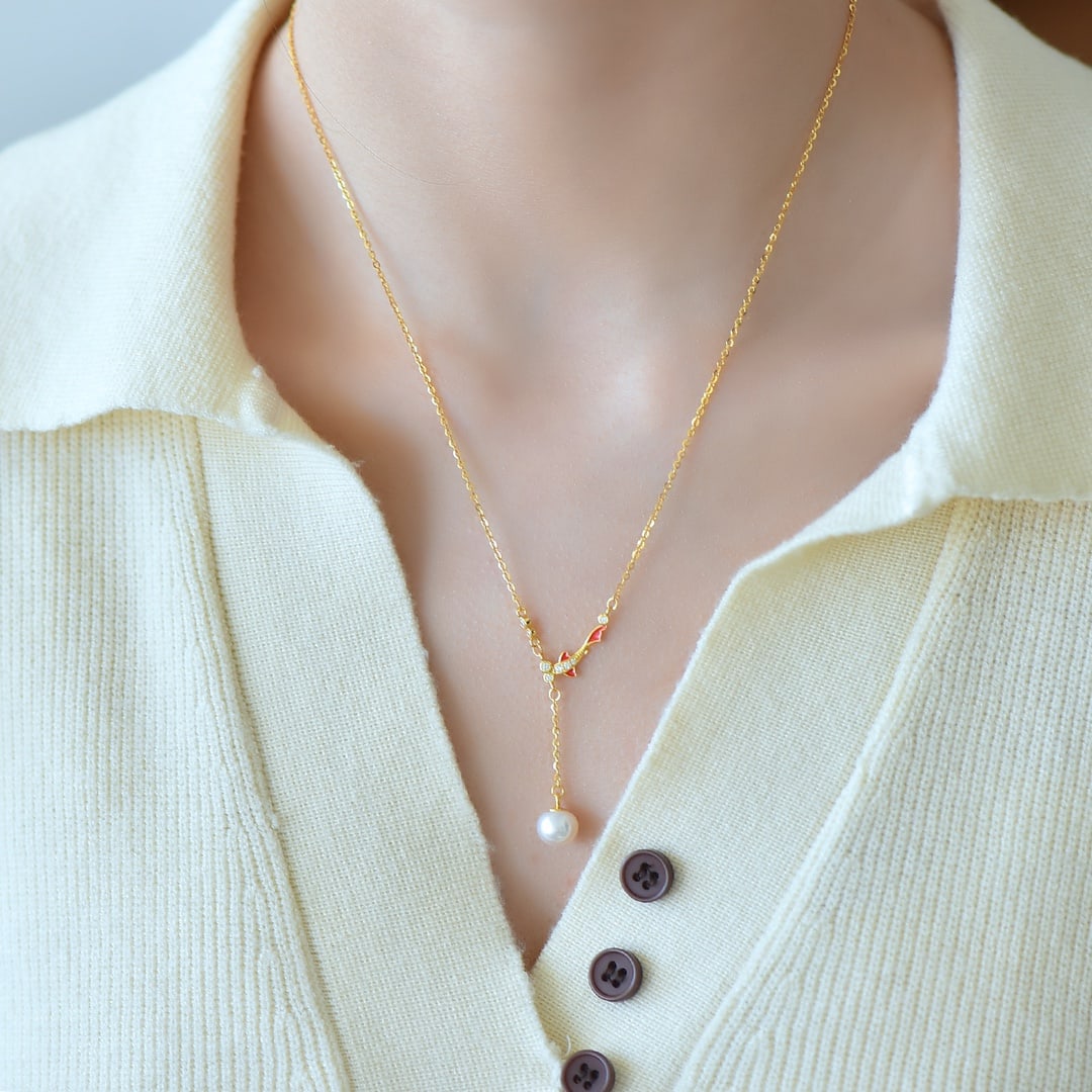 An Exquisite Sterling Silver-Gold Plated Inlaid White Jade Pendant - 5
