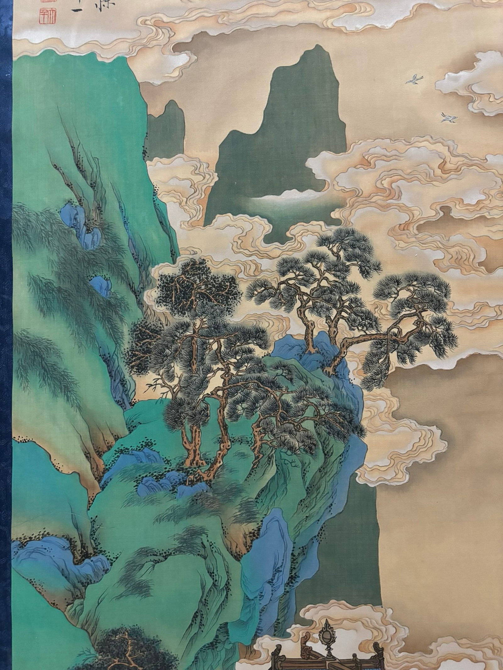 A Chinese Vertical Scroll Ink Painting of Landscape on Silk,Zhang Daqian - 4