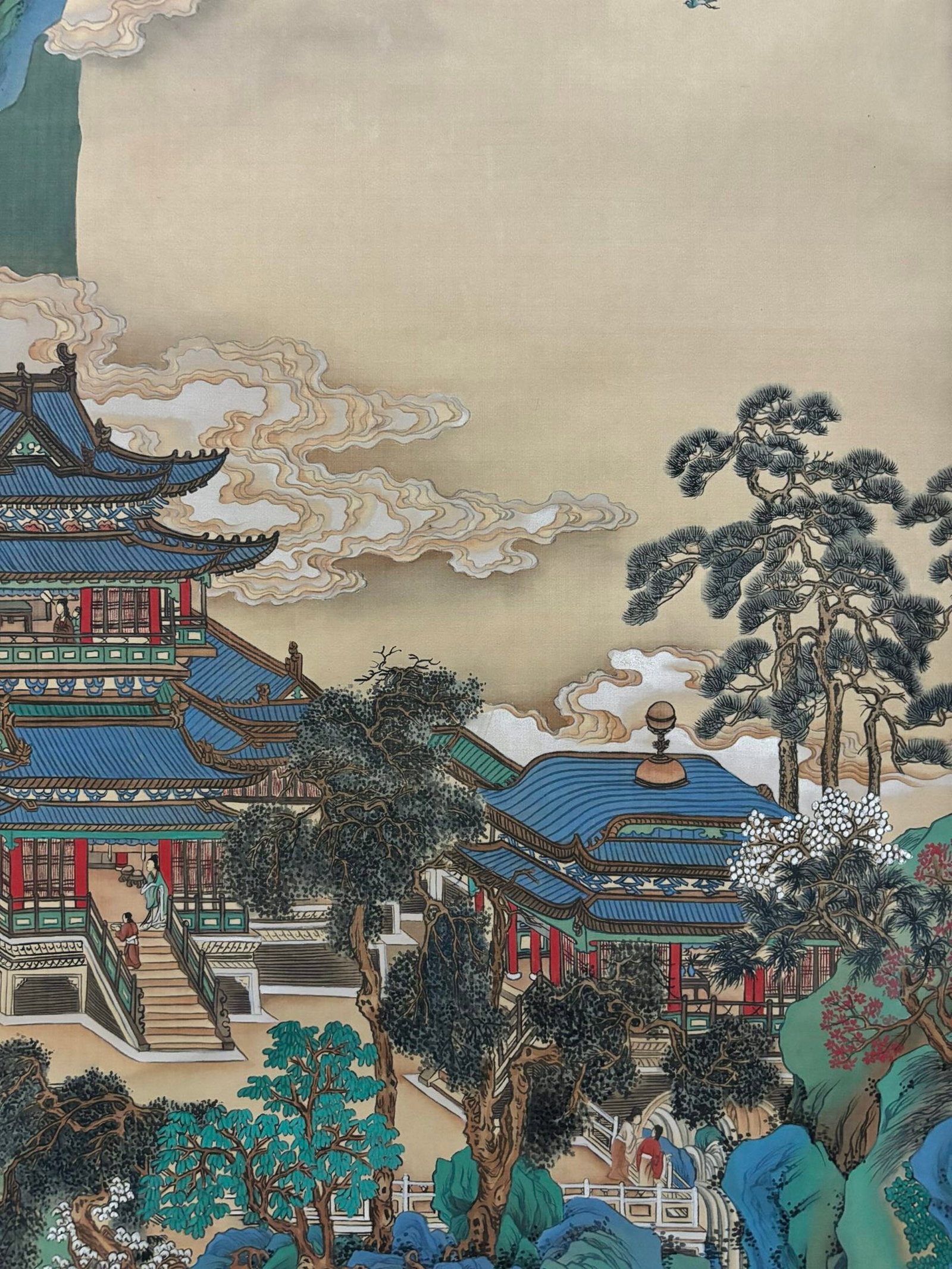 A Chinese Vertical Scroll Ink Painting of Landscape on Silk,Zhang Daqian - 6