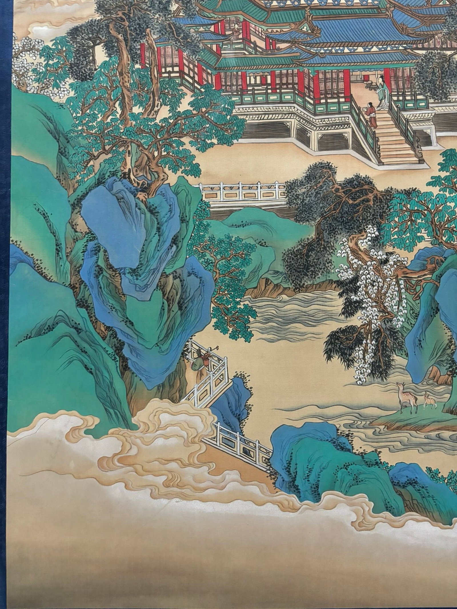 A Chinese Vertical Scroll Ink Painting of Landscape on Silk,Zhang Daqian - 7