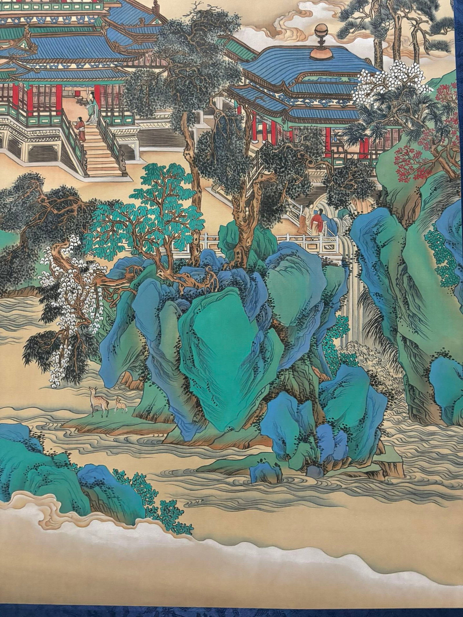 A Chinese Vertical Scroll Ink Painting of Landscape on Silk,Zhang Daqian - 8