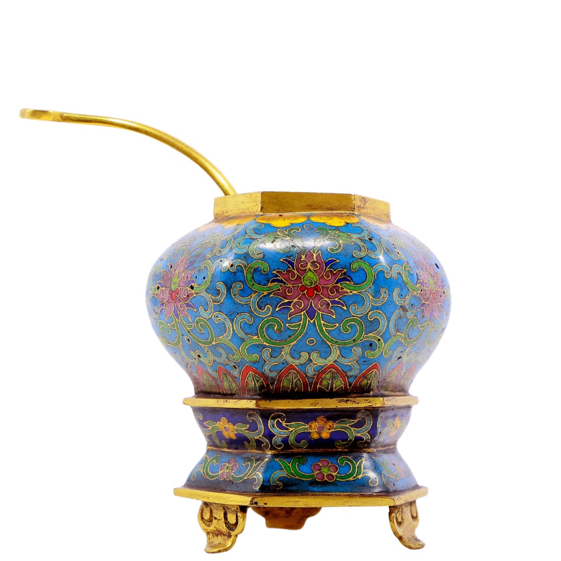 An Exquisite Cloisonne 'Scrolling Lotus' Water Pot - 3