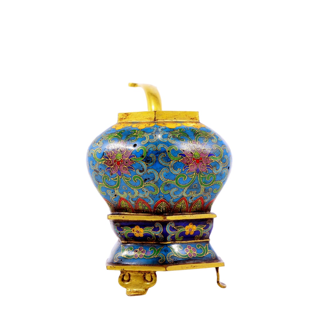 An Exquisite Cloisonne 'Scrolling Lotus' Water Pot - 4