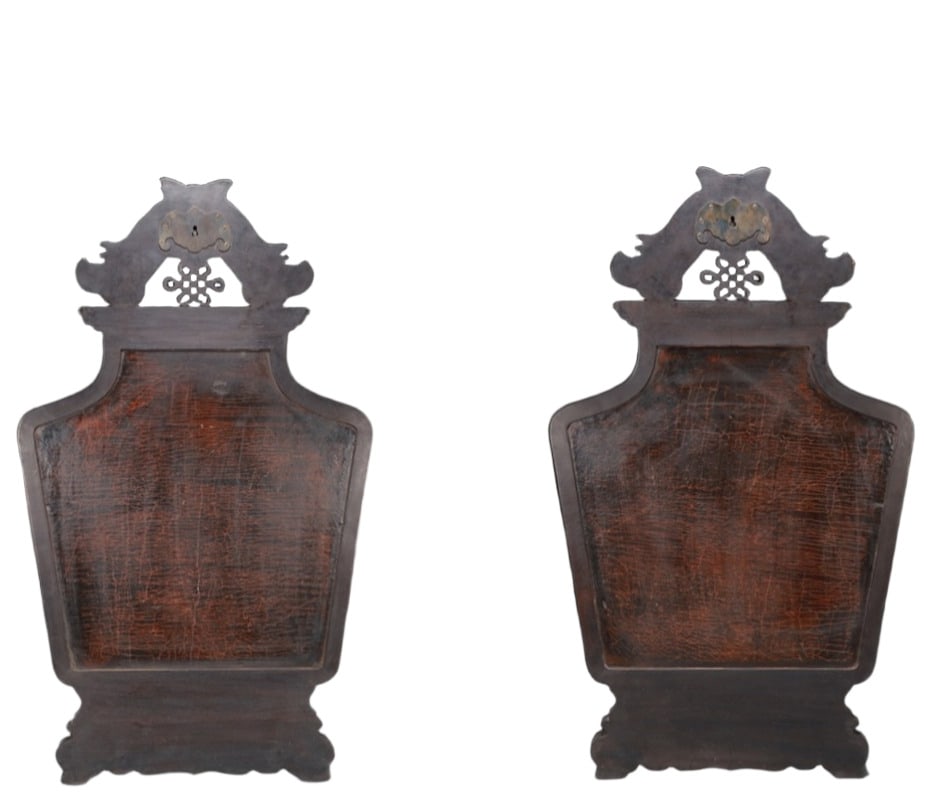 A Exquisite A pair of Zitanwood Inlaid Gems Eight Treasures Pattern Flower Pattern Beast-Face Pat... - 10