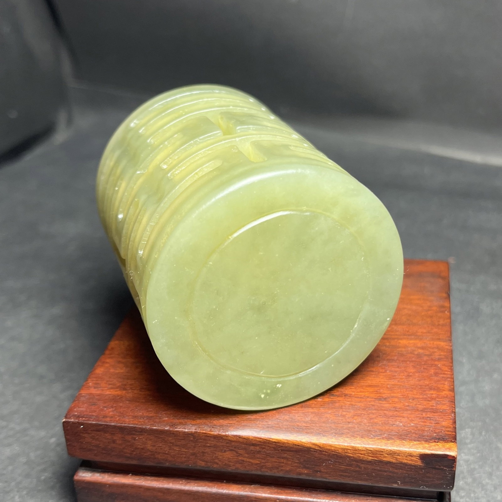 An Exquisite Yellow Jade Hollow Xi-Character Pattern Brush Pot - 6