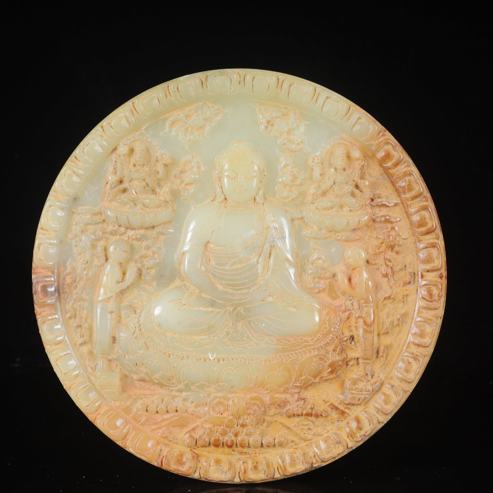 An Exquisite White Jade Statue of Sakyamuni Jade Pendant,with Poem: Estimated Value:2000-4000 An Exquisite White Jade Statue of Sakyamuni Jade Pendant,with Poem,Qing Dynasty,China,Size:7.9inx0.8in,Weight:1150g