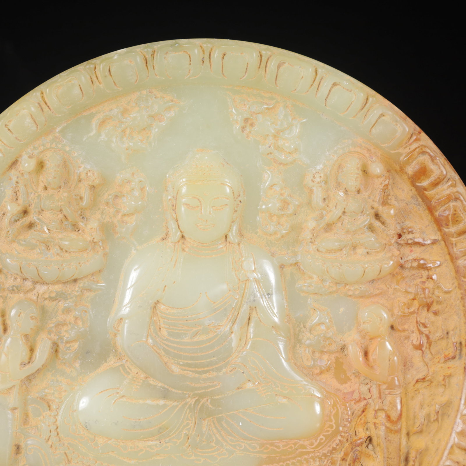 An Exquisite White Jade Statue of Sakyamuni Jade Pendant,with Poem - 2