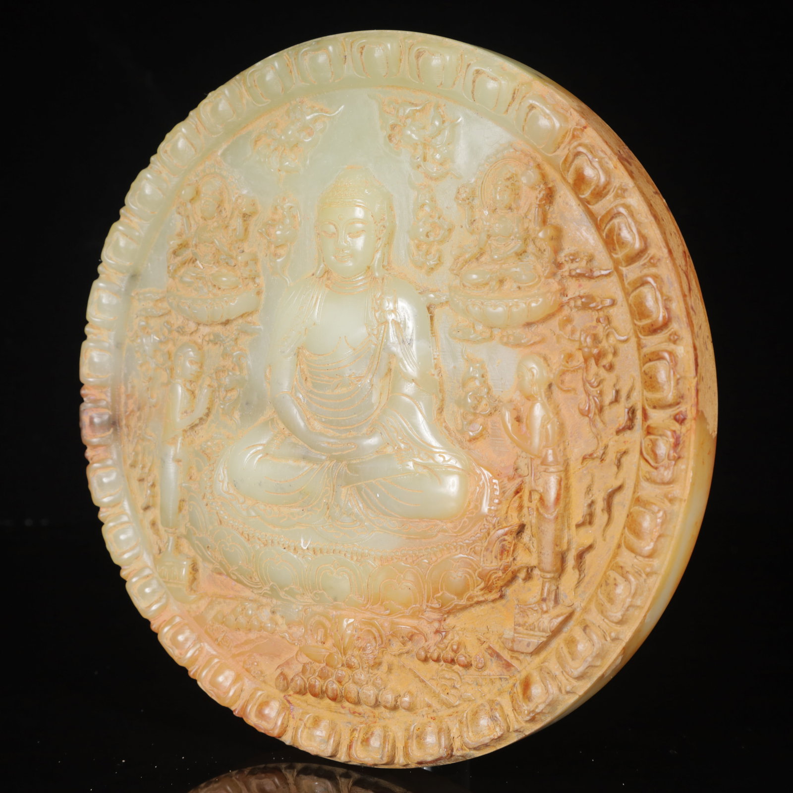 An Exquisite White Jade Statue of Sakyamuni Jade Pendant,with Poem - 6