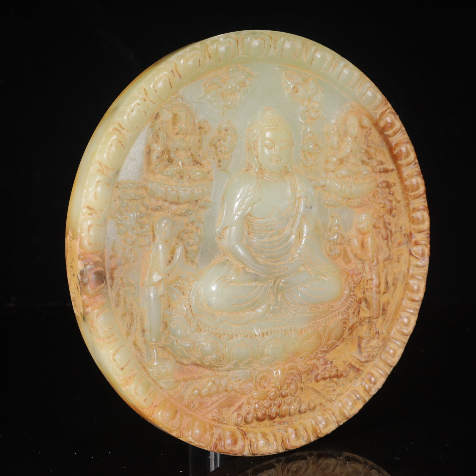 An Exquisite White Jade Statue of Sakyamuni Jade Pendant,with Poem - 7