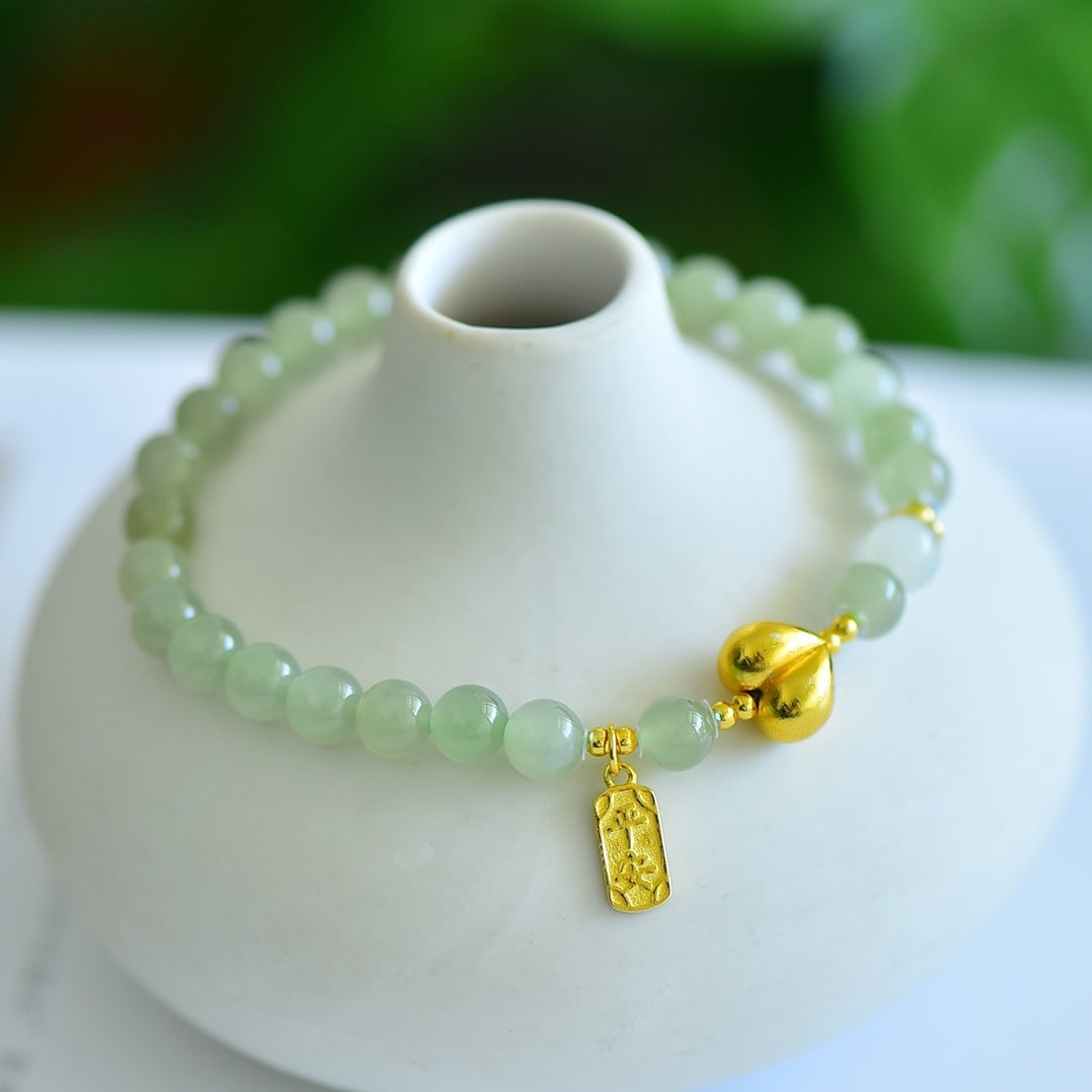 An Exquisite Greenish Jade Bracelets - 5