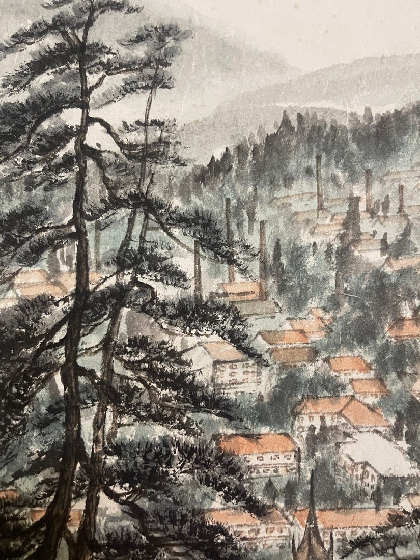 A Chinese Vertical Scroll Ink Painting of Landscape on Paper,Fu Baoshi - 3