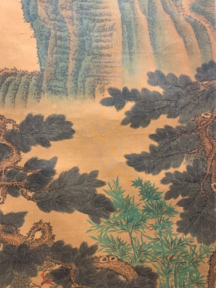 A Chinese Vertical Scroll Ink Painting of Landscape and Figure on Silk,Dong Qichang - 10