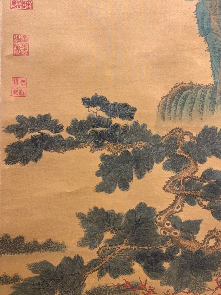 A Chinese Vertical Scroll Ink Painting of Landscape and Figure on Silk,Dong Qichang - 7
