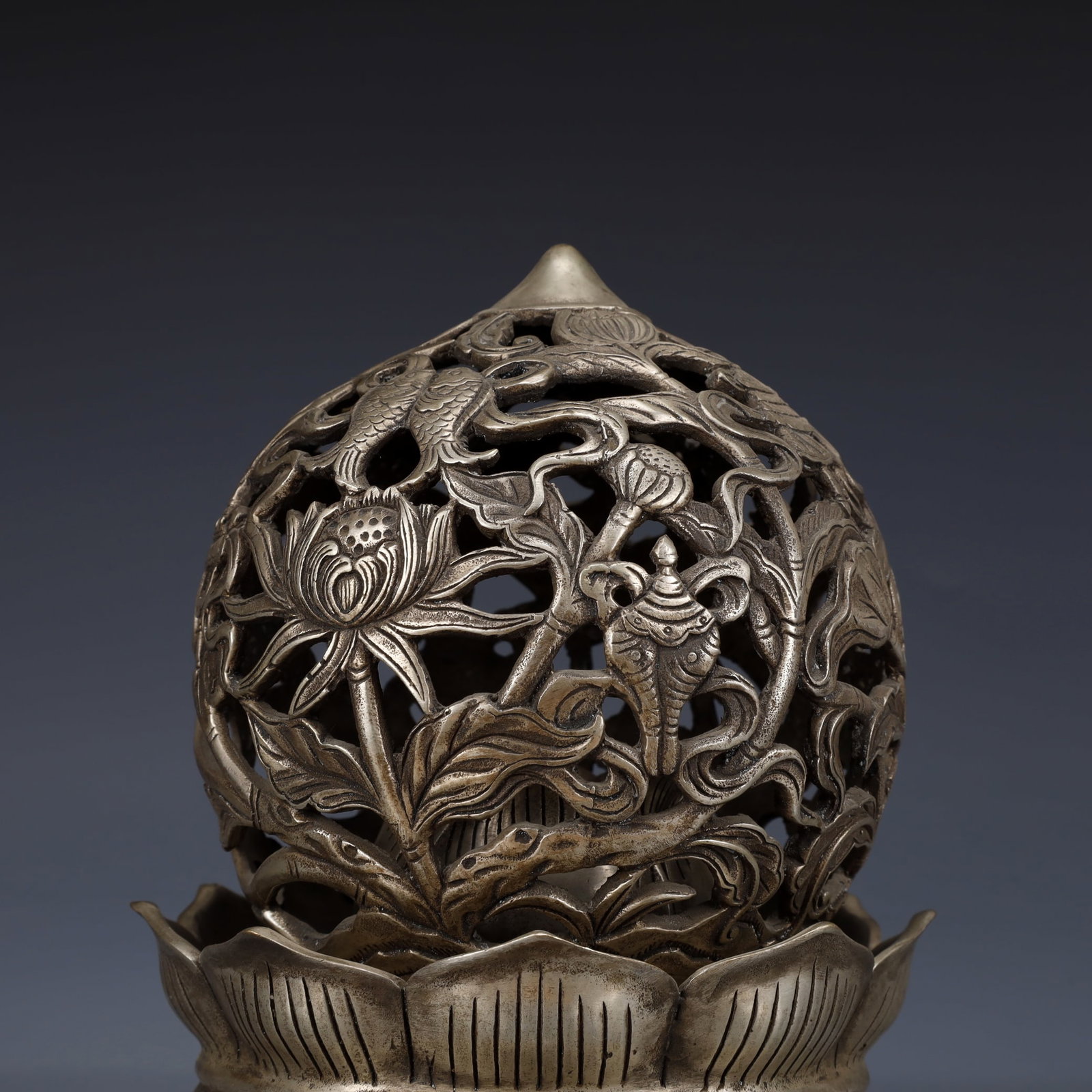 An Exquisite Silver-Plated Bronze Eight Treasures Pattern Censer - 2