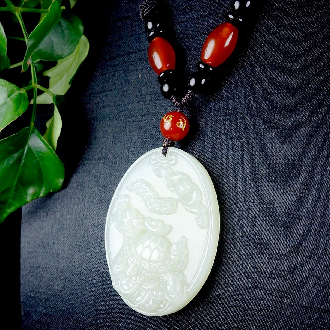 An Exquisite White Jade Dragon-Turtle Pendant - 5
