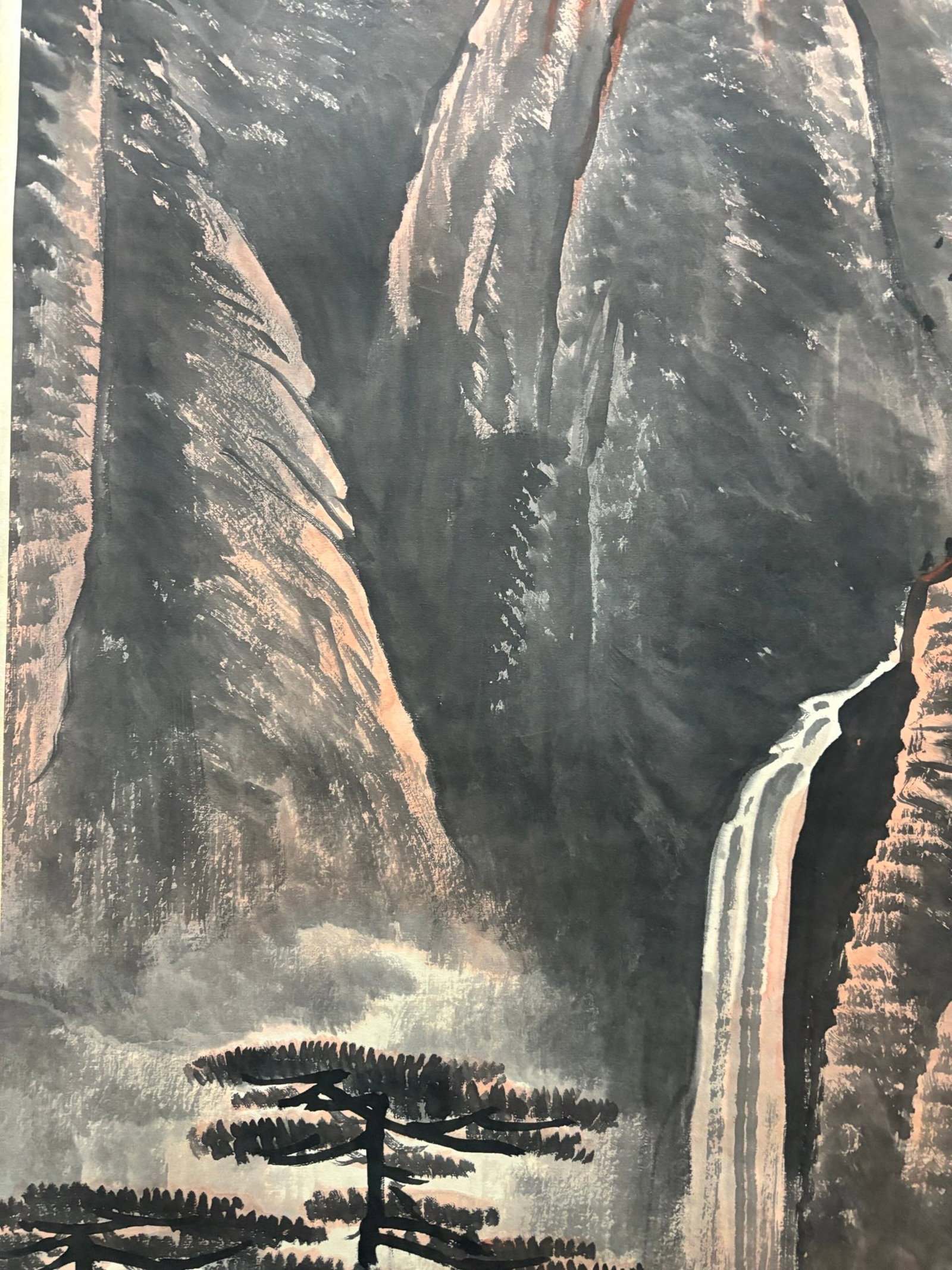 A Chinese Vertical Scroll Ink Painting of Landscape and Figure on Paper,Li Keran - 5
