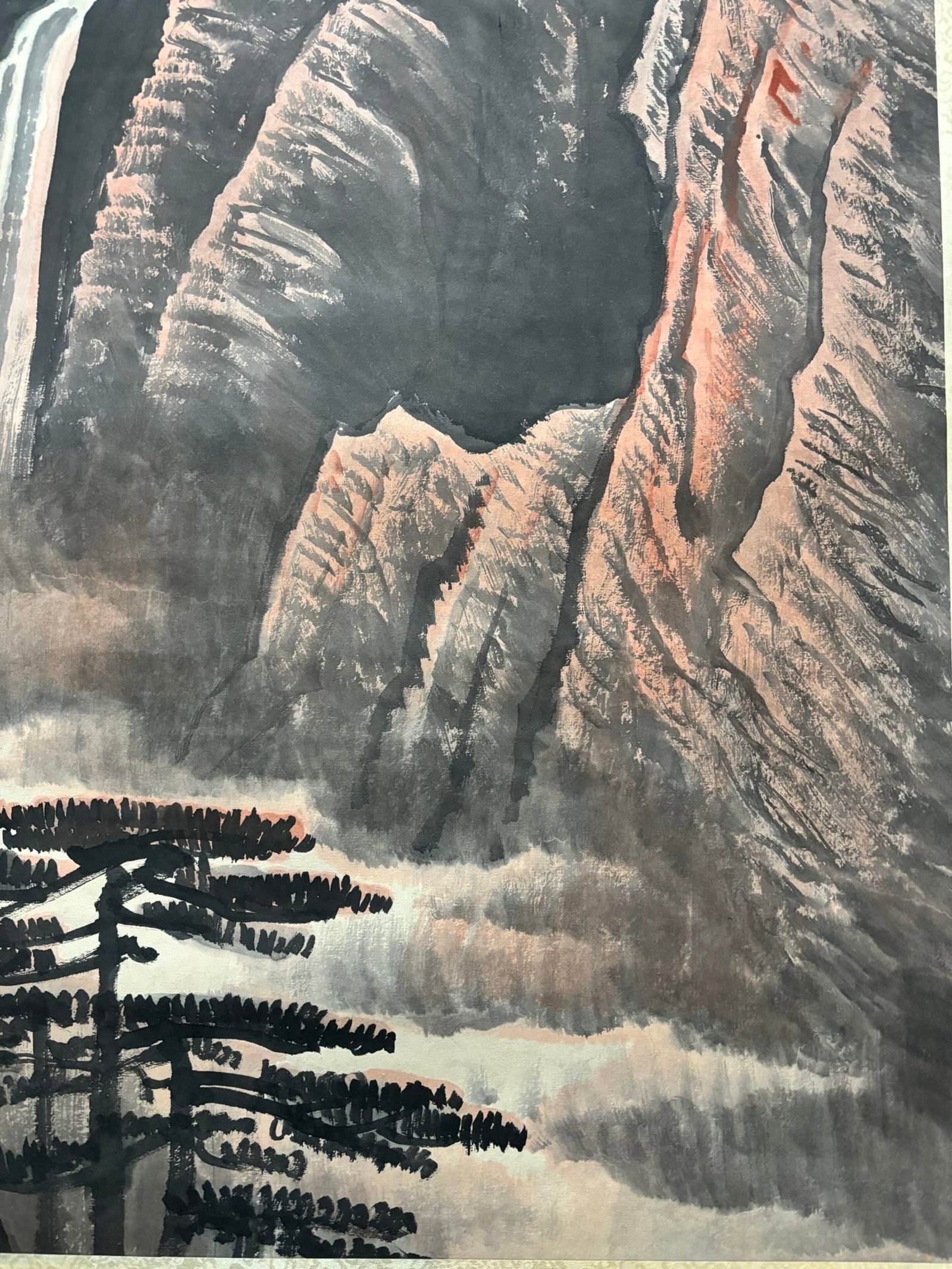A Chinese Vertical Scroll Ink Painting of Landscape and Figure on Paper,Li Keran - 8