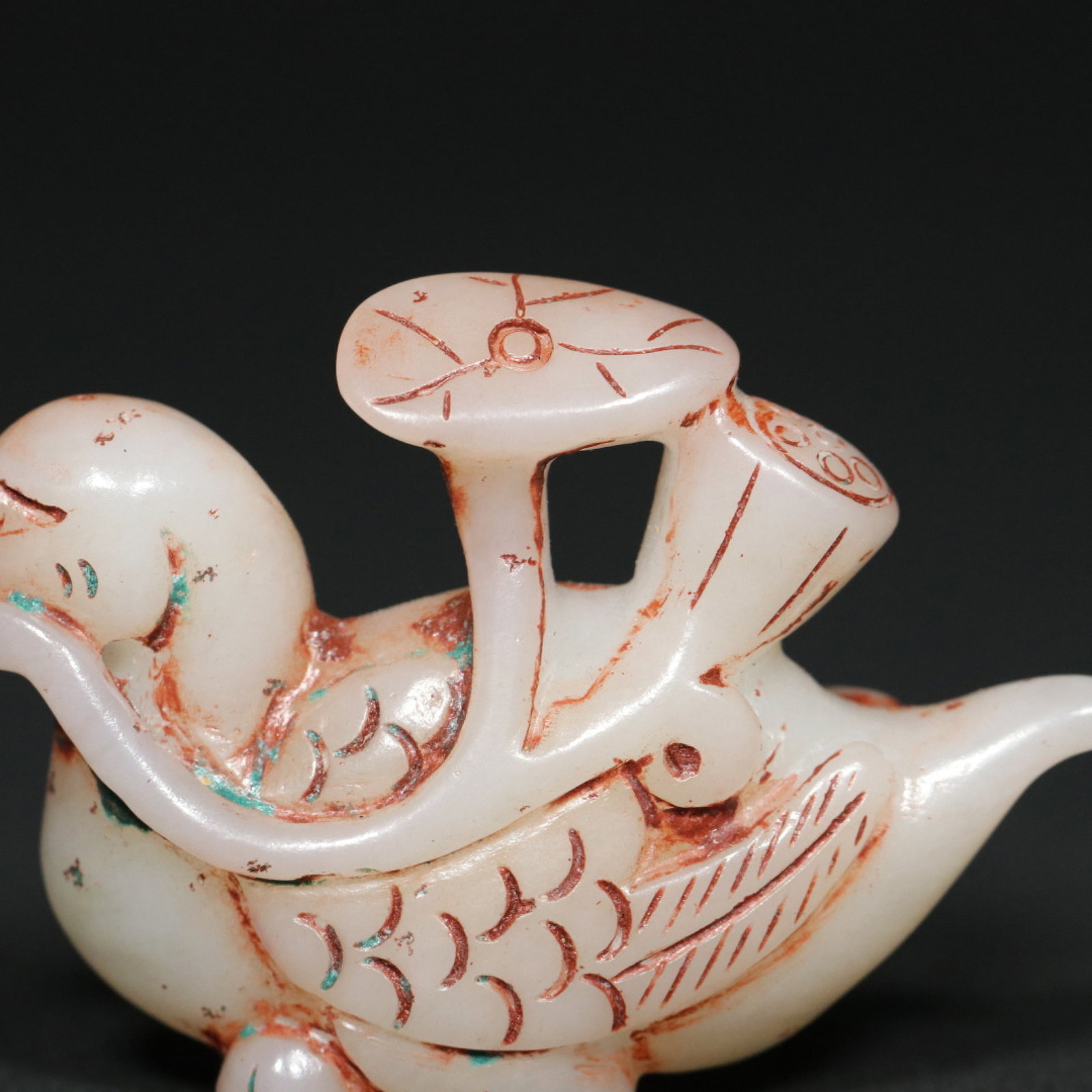 An Exquisite White Jade Goose Pendant - 6