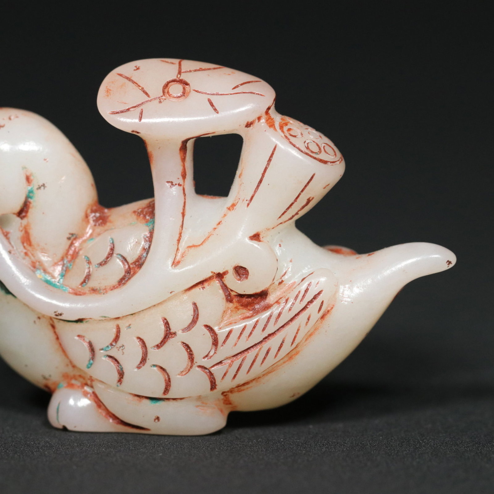 An Exquisite White Jade Goose Pendant - 7