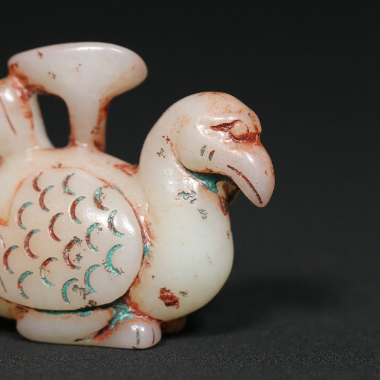 An Exquisite White Jade Goose Pendant - 8