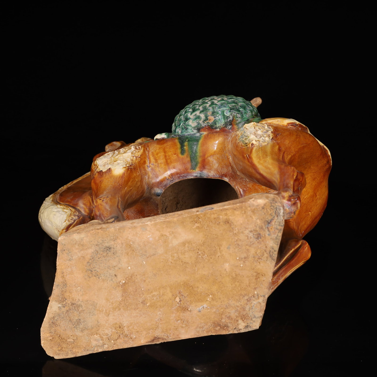 A Rare Tang Tri-Color Glazed Pottery Figure Riding Camel Ornament - 12