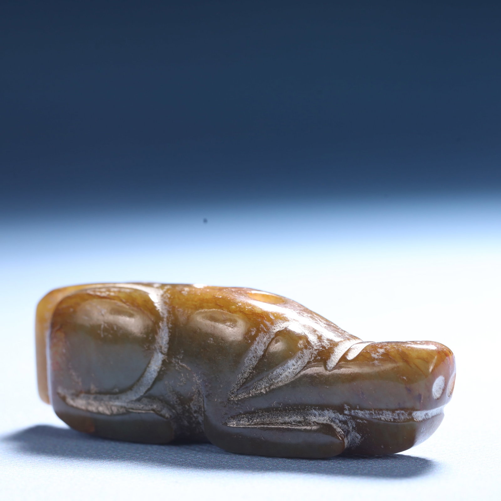 An Archaic Hongshan Culture Greenish Jade Animal Ornament - 2