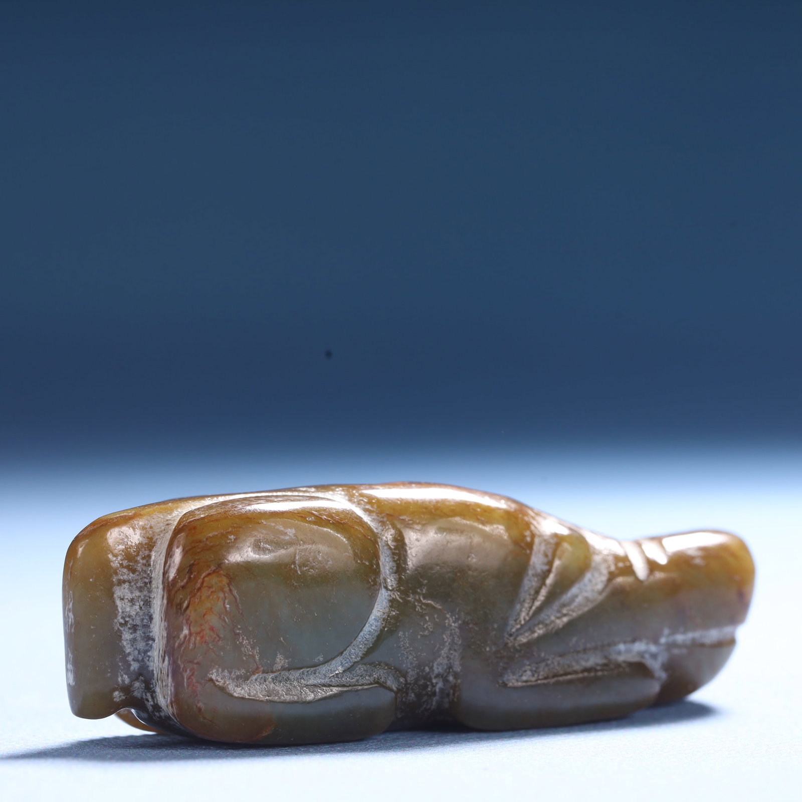 An Archaic Hongshan Culture Greenish Jade Animal Ornament - 3