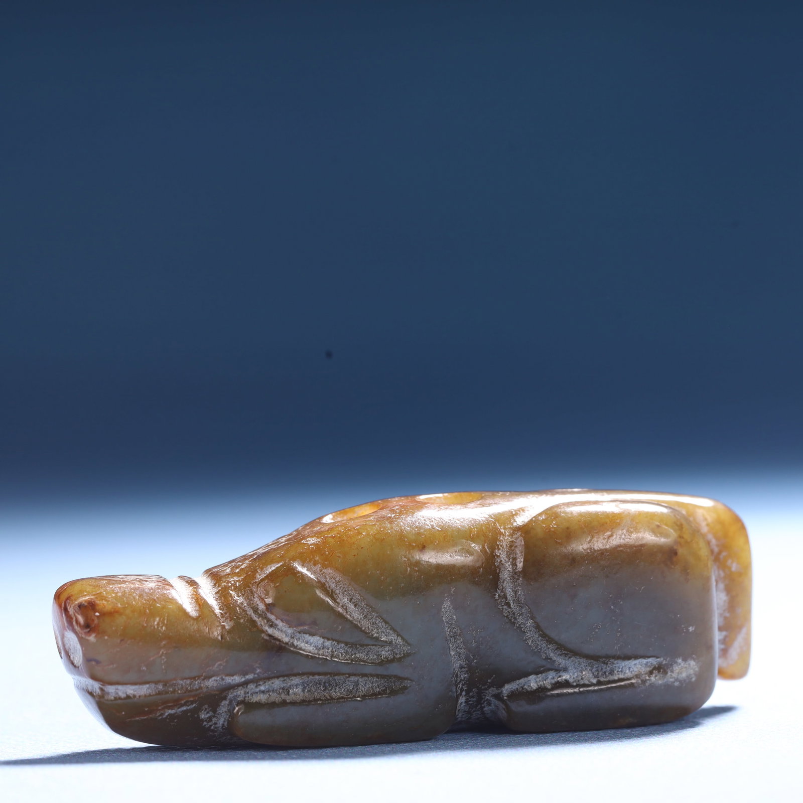 An Archaic Hongshan Culture Greenish Jade Animal Ornament - 4