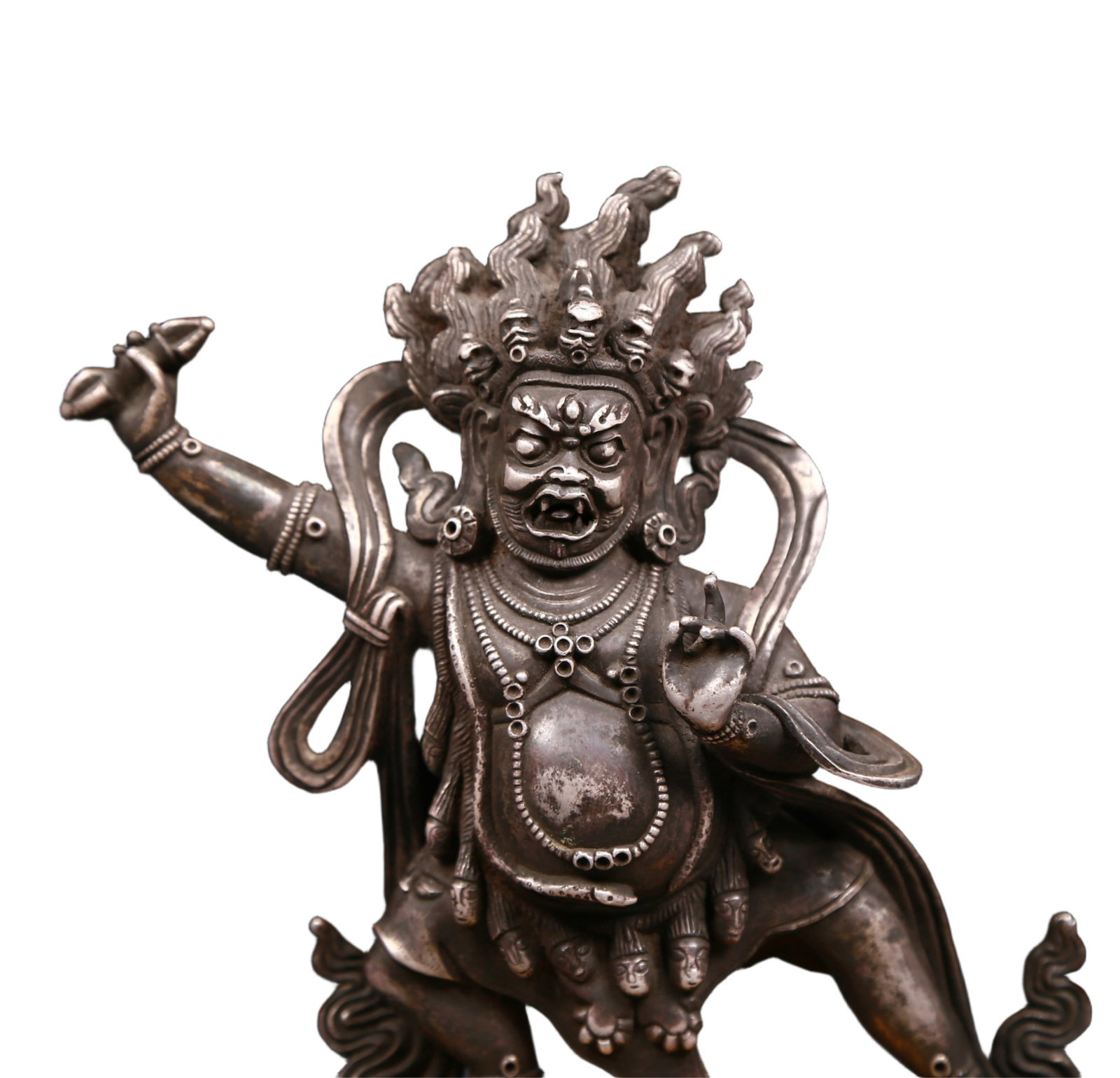 An exquisite gilt bronze and silver Vajra statue - 2