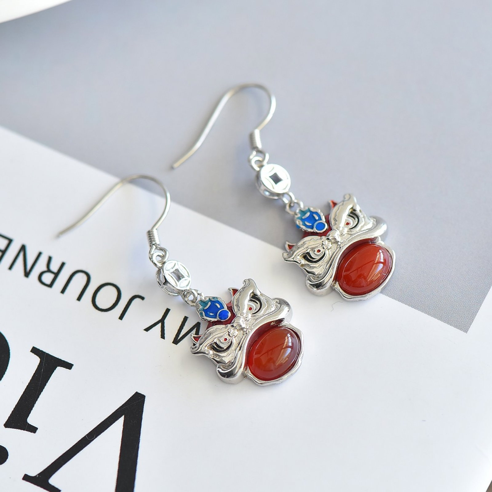 A Set of Fine Sterling Silver Inlaid Agate Jewelrys - 4