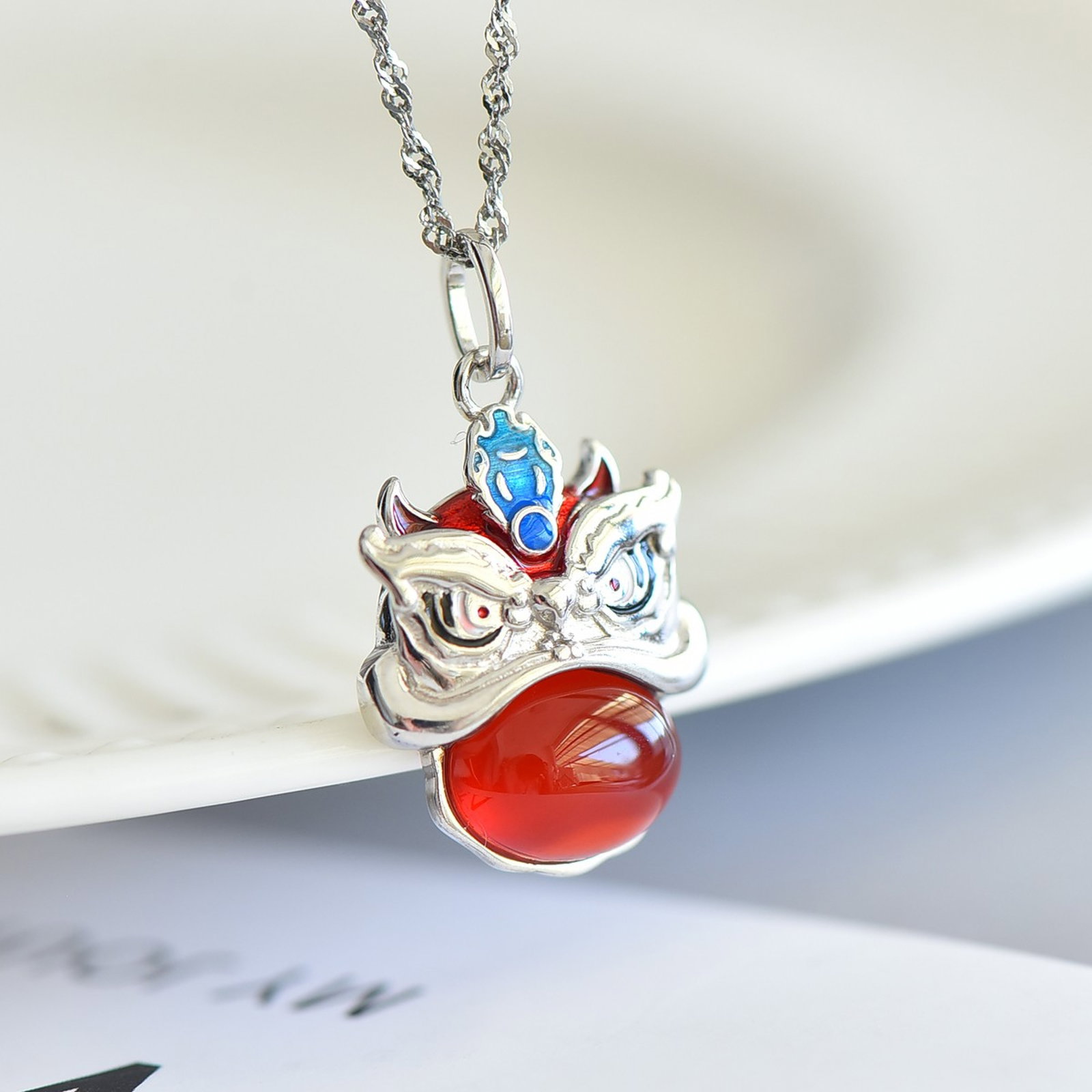 A Set of Fine Sterling Silver Inlaid Agate Jewelrys - 5
