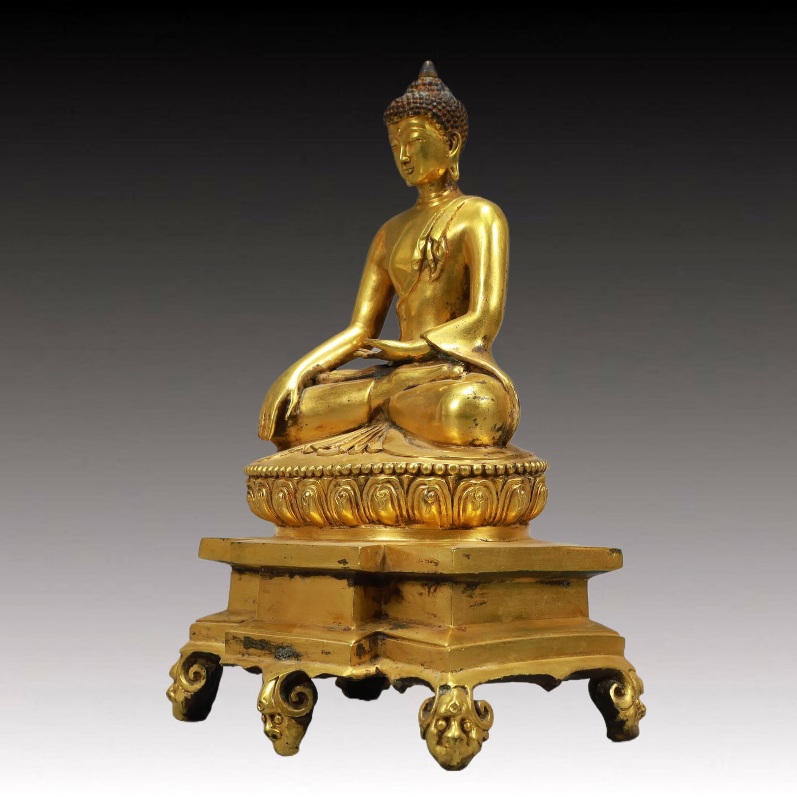 An Excellent Gilt-Bronze Figure Of Buddha Shakyamuni - 4