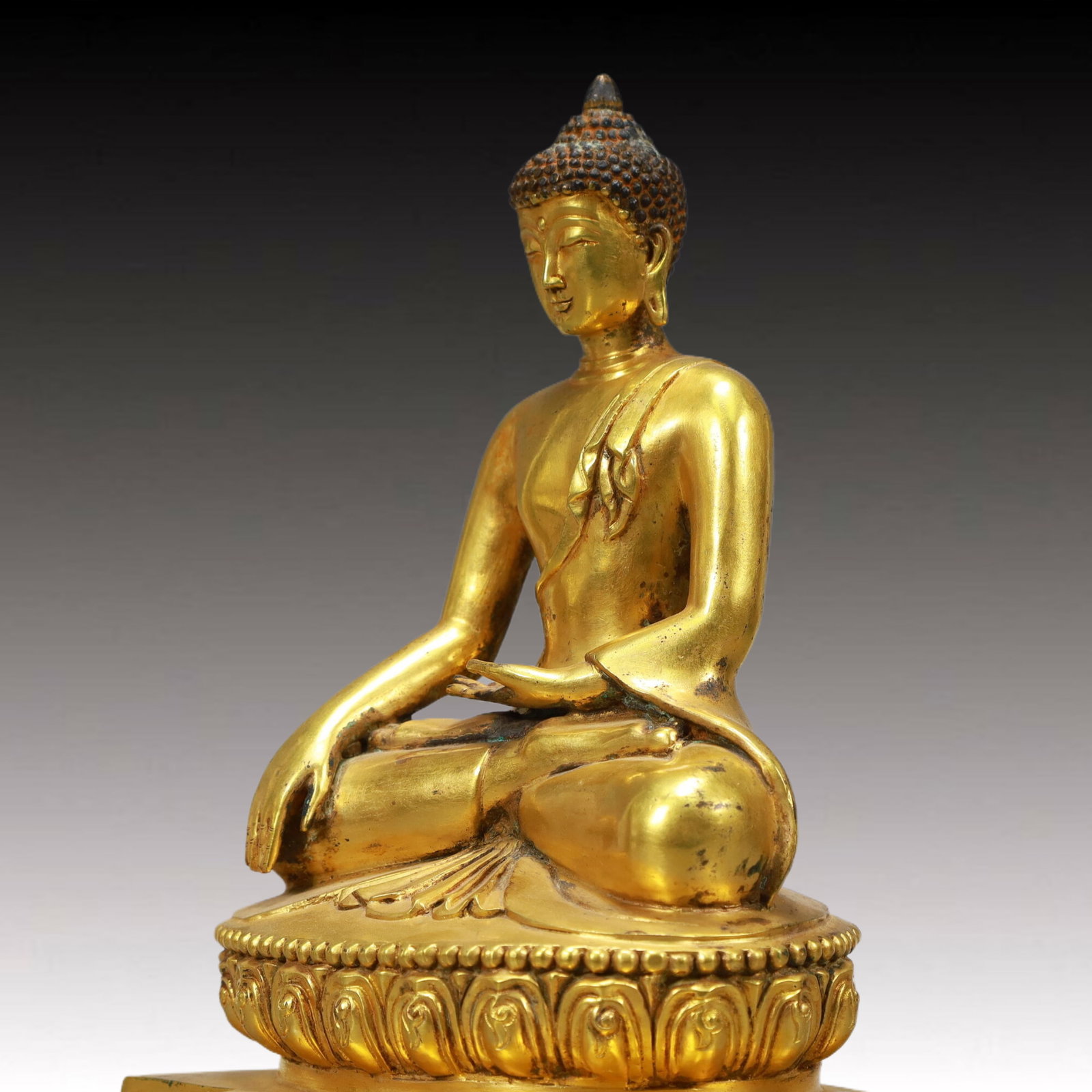 An Excellent Gilt-Bronze Figure Of Buddha Shakyamuni - 5