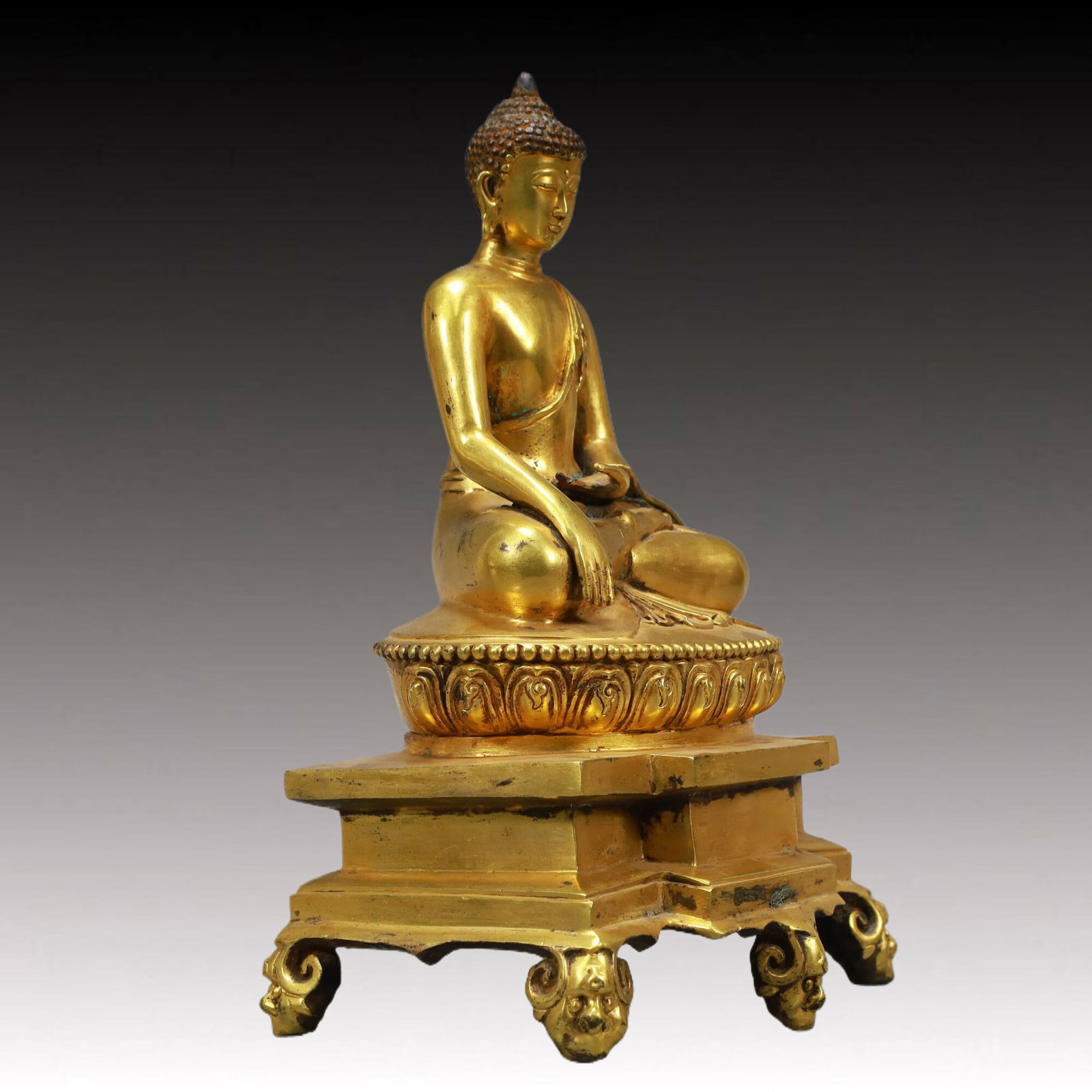 An Excellent Gilt-Bronze Figure Of Buddha Shakyamuni - 6