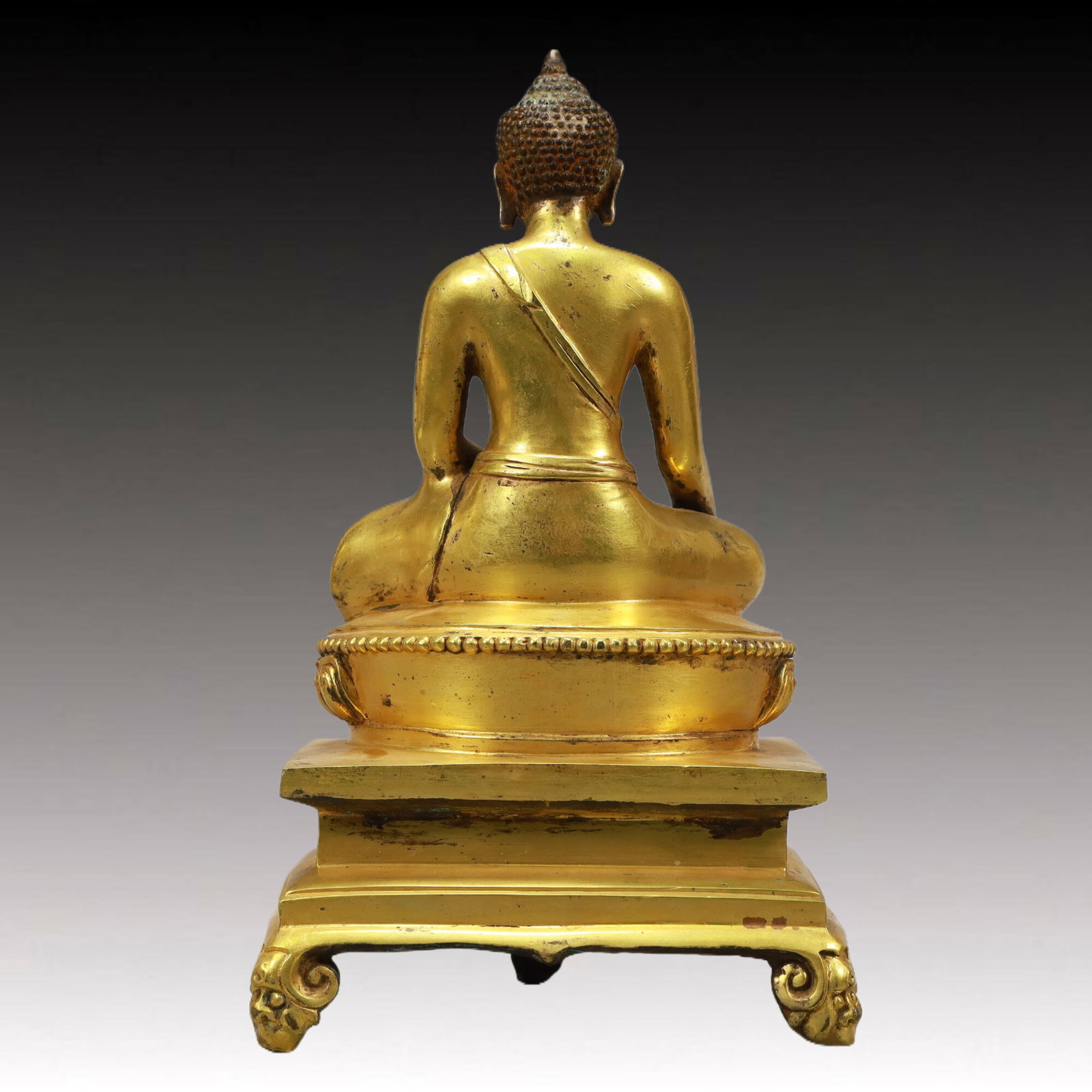An Excellent Gilt-Bronze Figure Of Buddha Shakyamuni - 9