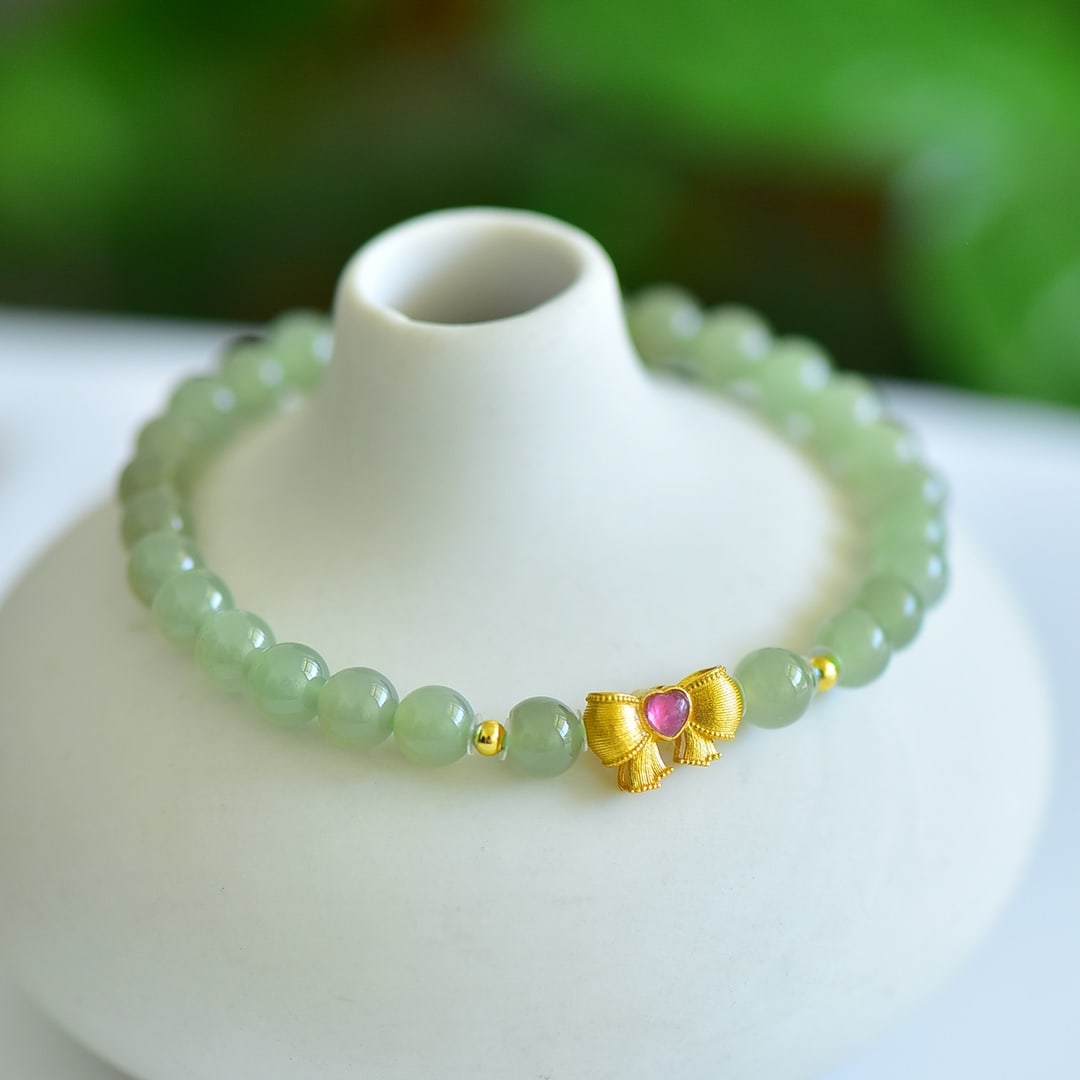 An Exquisite Greenish Jade Bracelets - 5