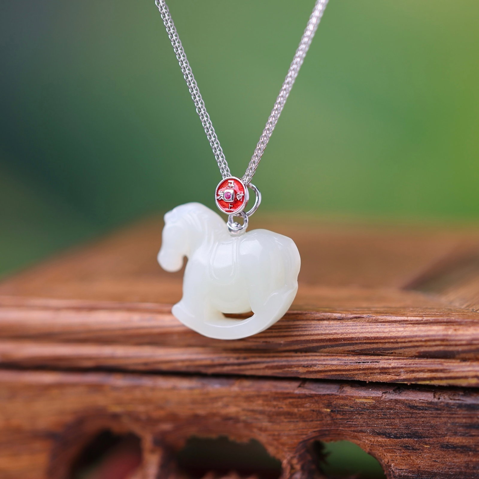 An Exquisite Sterling Silver Inlaid White Jade Pendant - 3