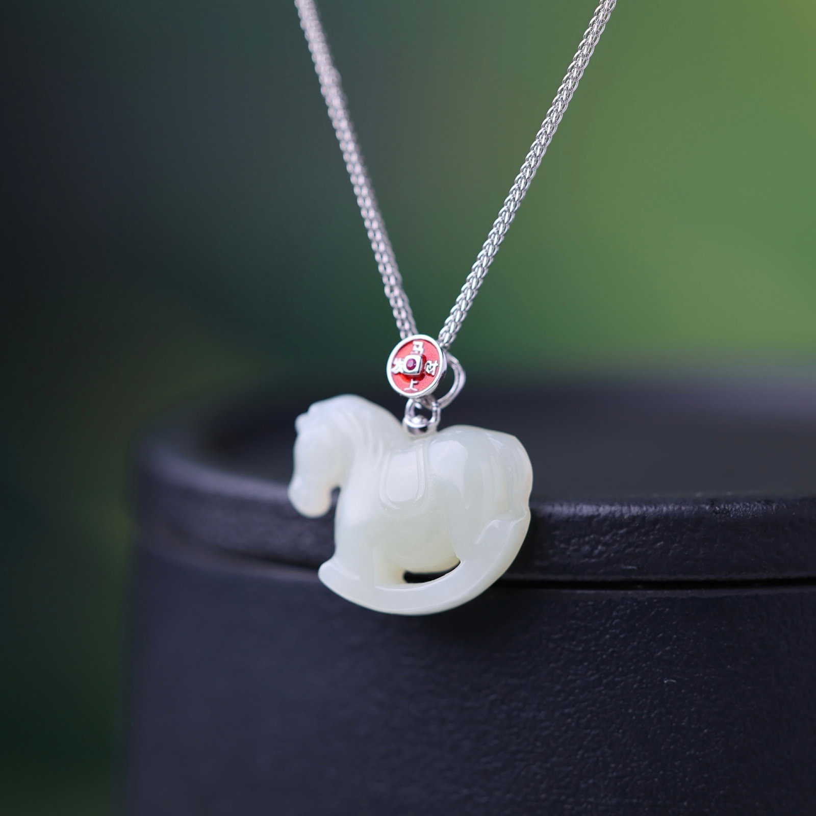 An Exquisite Sterling Silver Inlaid White Jade Pendant - 5