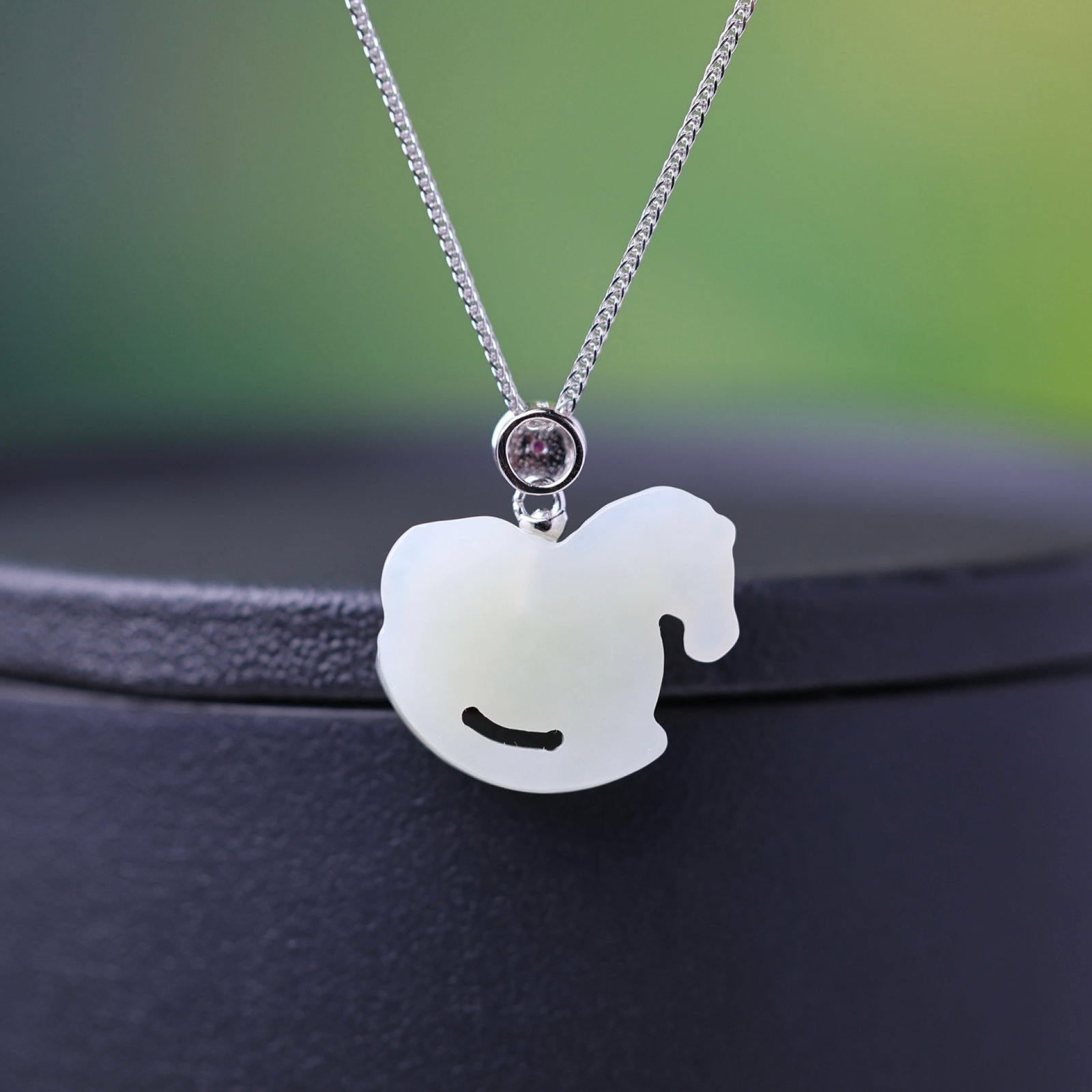 An Exquisite Sterling Silver Inlaid White Jade Pendant - 6