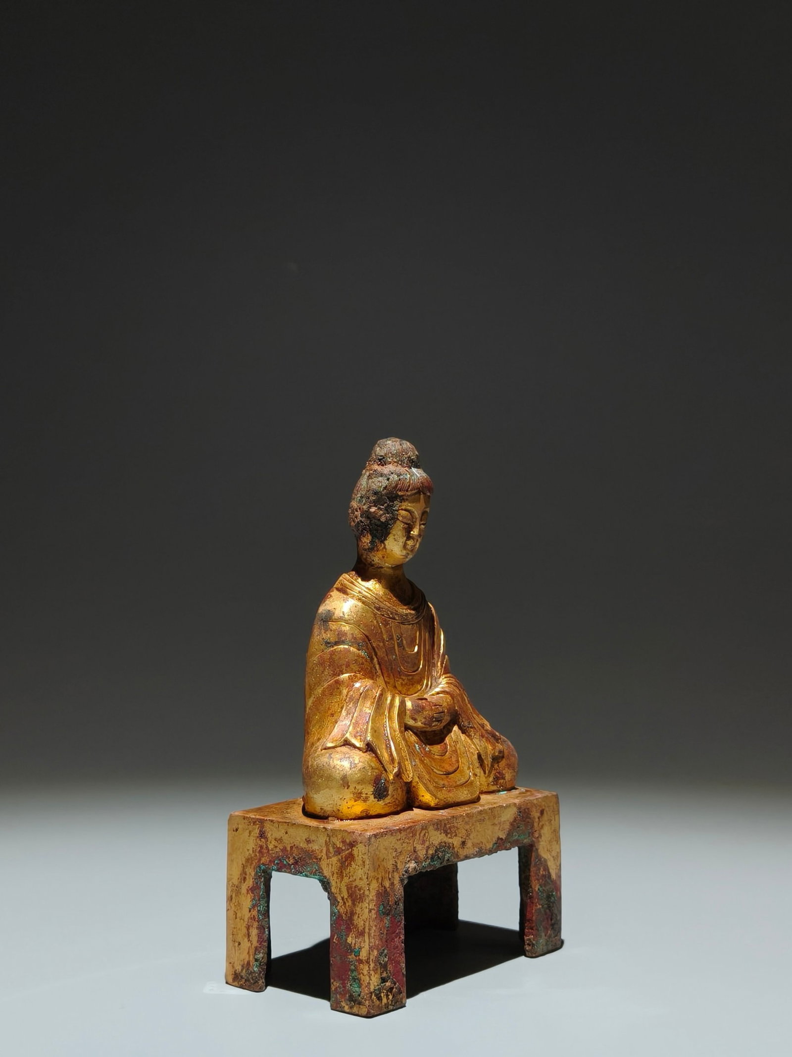 A Solemn Gilt Bronze Buddha Statue - 8