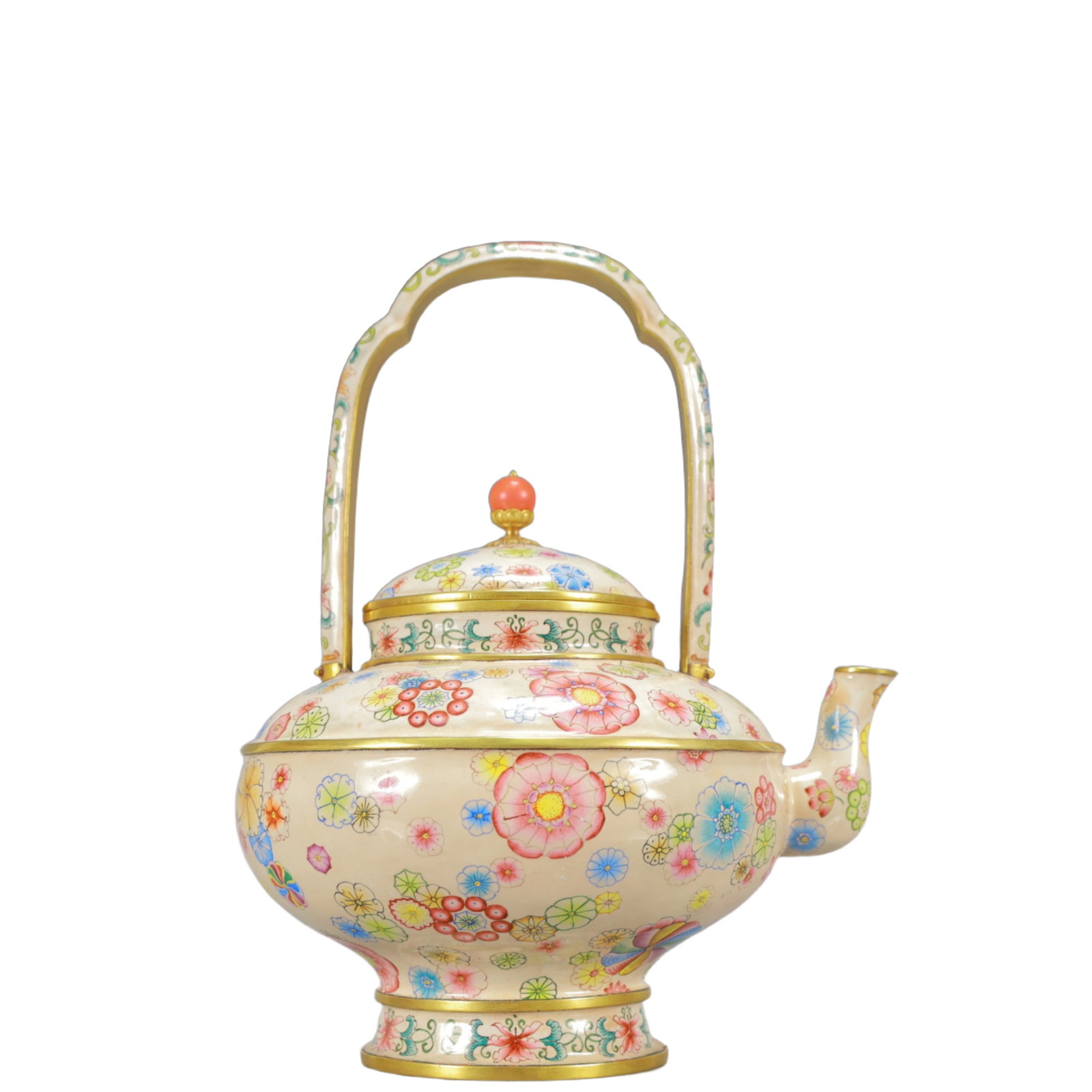 An Exquisite Painted Enamel Flower Pattern Ewer (1 of 12)