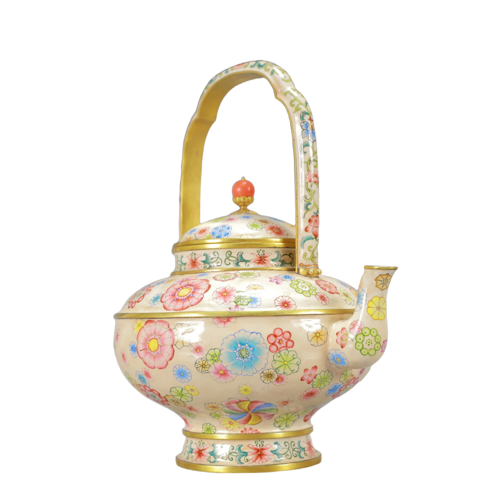 An Exquisite Painted Enamel Flower Pattern Ewer - 4