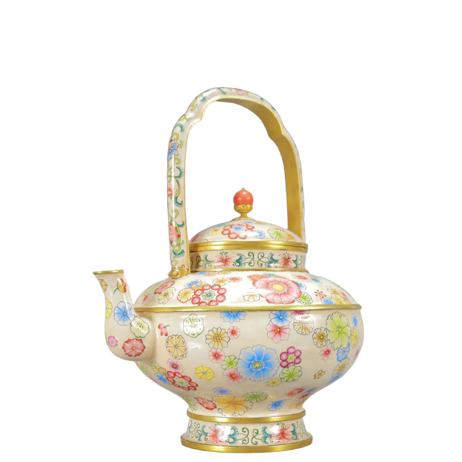 An Exquisite Painted Enamel Flower Pattern Ewer - 6